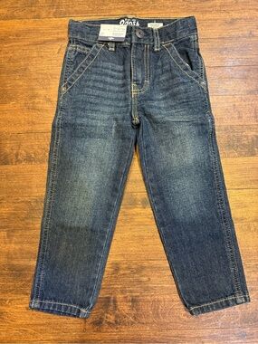 OshKosh B'gosh NWT Boys 2t Workwear Straight Dark Wash Carpenter Jeans